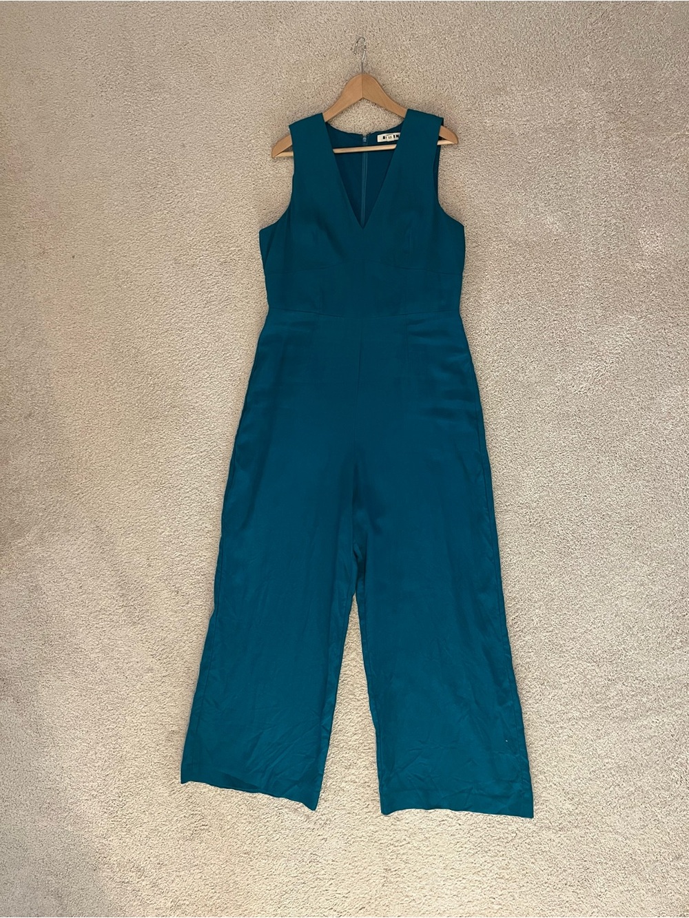 Boden Teal V-Neck Sleeveless Jumpsuit